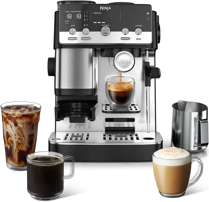 Ninja Luxe Caf Mini Espresso Machine & Drip Coffee Maker with Built-in Grinder