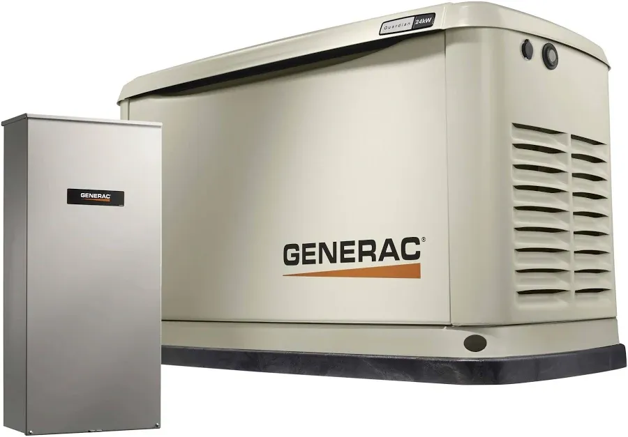 Safford Equipment Generac Guardian 24KW Home Standby Generator W/ Wi-Fi & 200ASE Transfer Switch & Gen Pad